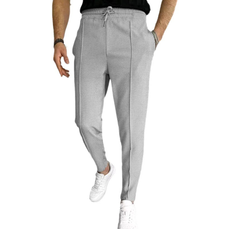 Herren nan strukturiertes Jogginghose mit elastischem Tunnelzug, formgR&Bender Bügelfalte und tapered Bein R&B