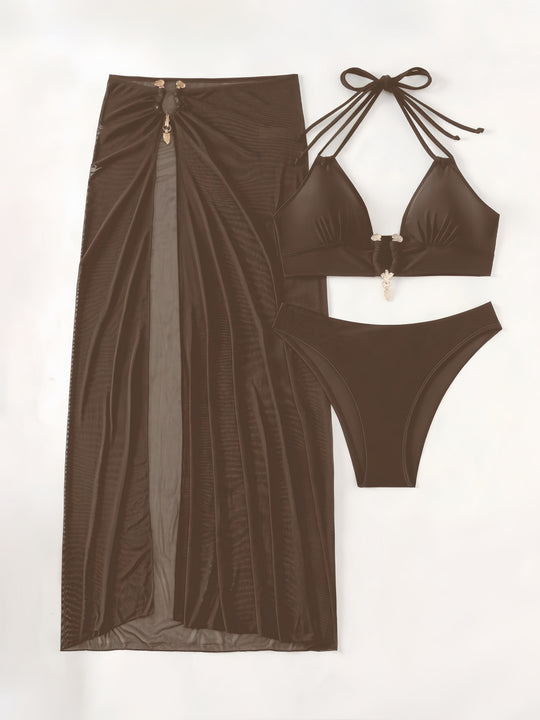 Damen Bikiniset mit transparentem Maxirock R&B