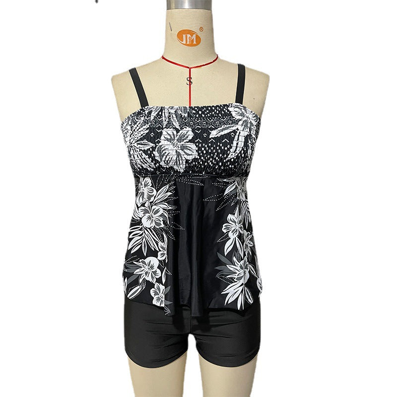 Damen Tankini-Set mit floralem Design und bequemen Shorts R&B