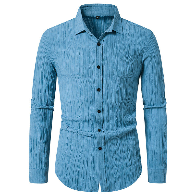 Herren Langarmhemd mit strukturiertem Design und moderner Passform R&B