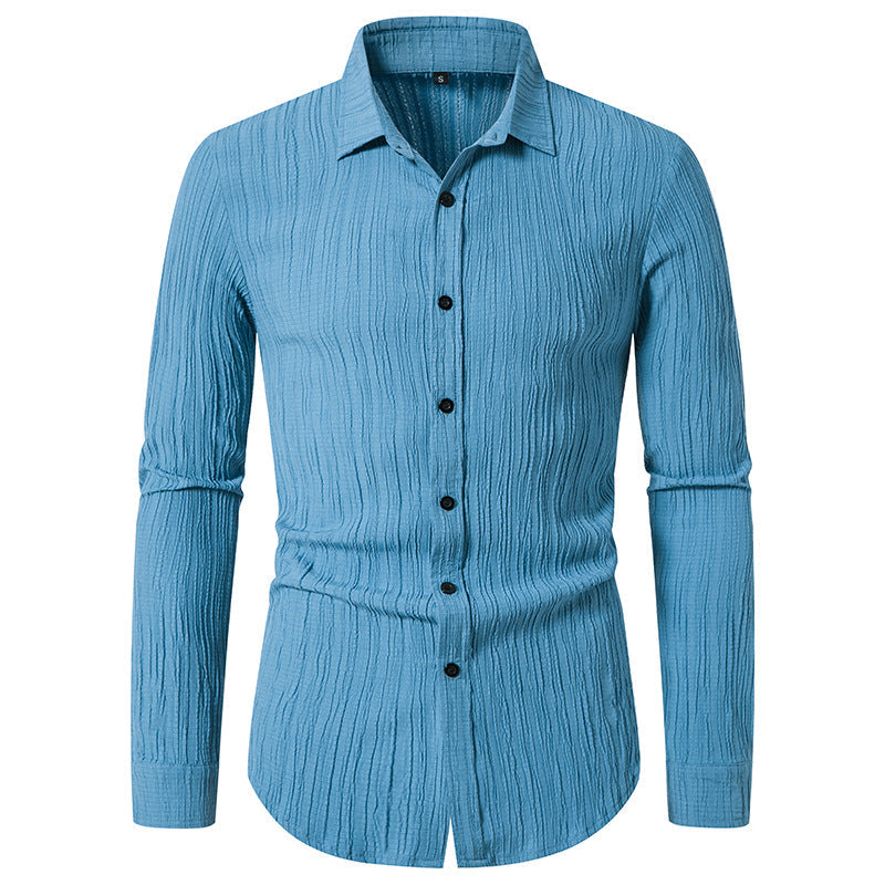 Herren Langarmhemd mit strukturiertem Design und moderner Passform
