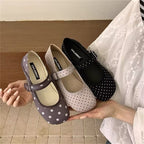 Damen Ballerinas mit verstellbarem Riemchen und perforierter Oberfläche R&B