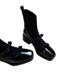 Damen elegante Stiefeletten mit modischem Cut-Out-Design und dekorativen Schleifen R&B