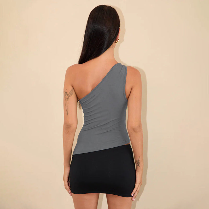 Damen asymmetrisches Trägershirt mit Knotendetail R&B
