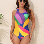 Damen Sportlicher Badeanzug mit kreativem Grafikdesign R&B