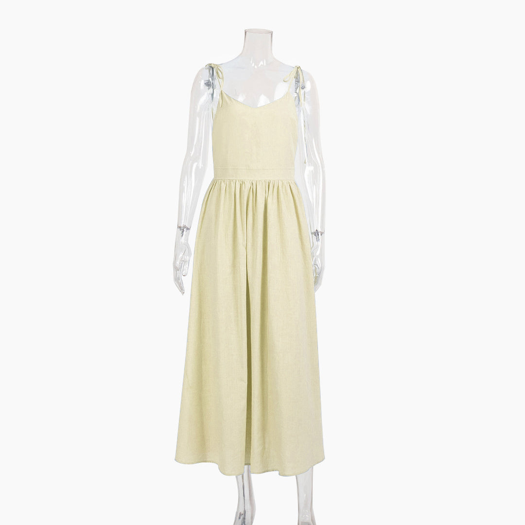 R&B | Neckholder-Kleid aus Baumwolle mit Hosenträgern