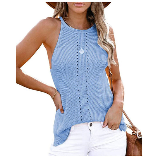Damen ärmelloses Stricktop mit Struktur R&B