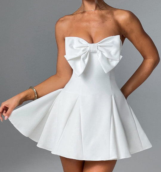 Damen Trägerloses Minikleid mit voluminösem Schleifendetail R&B