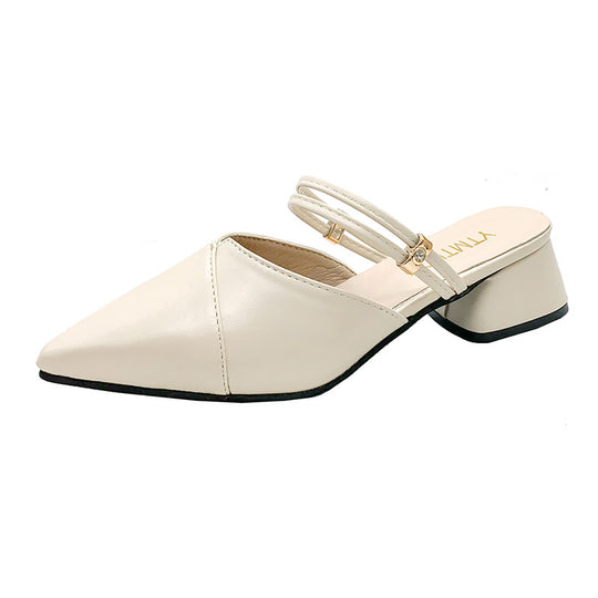 Damen Elegante Slingback Schuhe mit modischem Blockabsatz und schicker Schnalle R&B