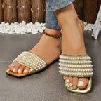Damen Glamouröse Sandalen mit Perlenverzierung R&B