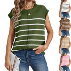 Damen lässiges Stricktop mit modischem Streifenmuster