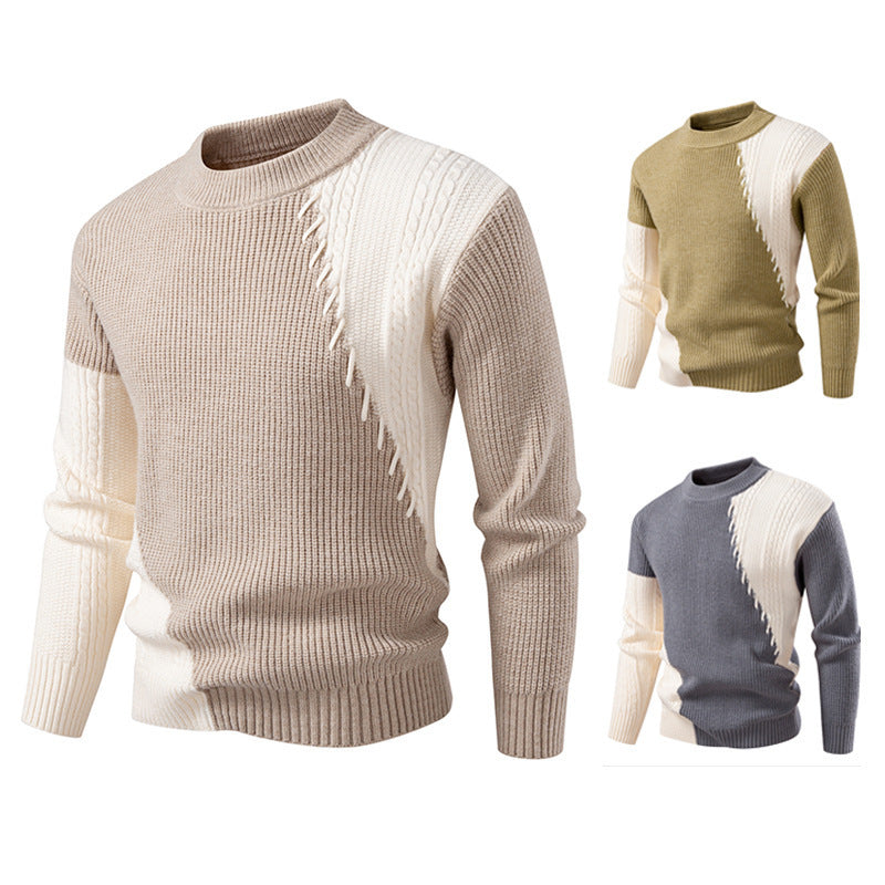 Herren modischer Strickpullover mit einzigartigem Zopfmuster und modernem Design R&B