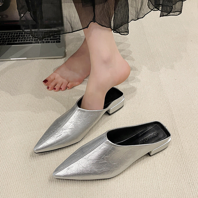 Damen Elegante und modische Mules mit niedrigem Absatz R&B