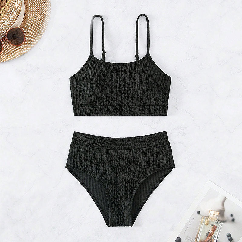 Damen Hochtailliertes Bikinitop mit integriertem Bustier