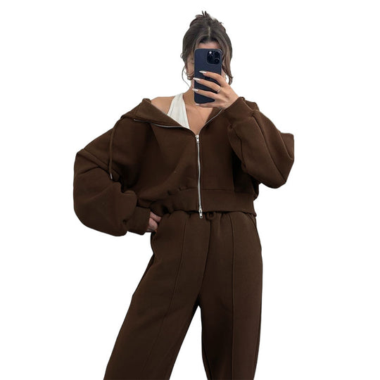 Damen oversized Kapuzenjacke mit hochwertigem Reißverschluss R&B