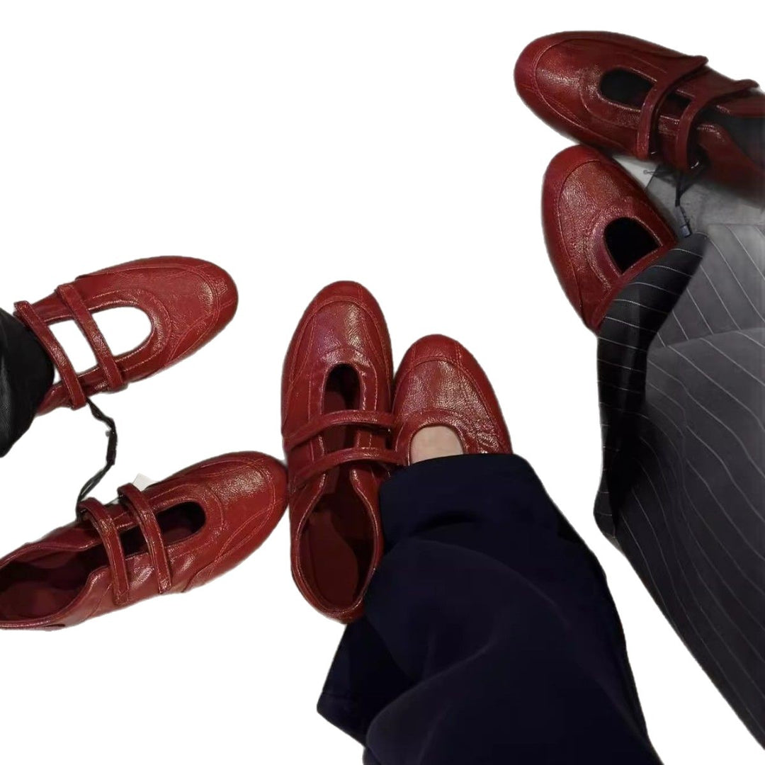 Damen Ballerina-Slipper mit verstellbarem Riemen und komfortablem Innenfutter R&B