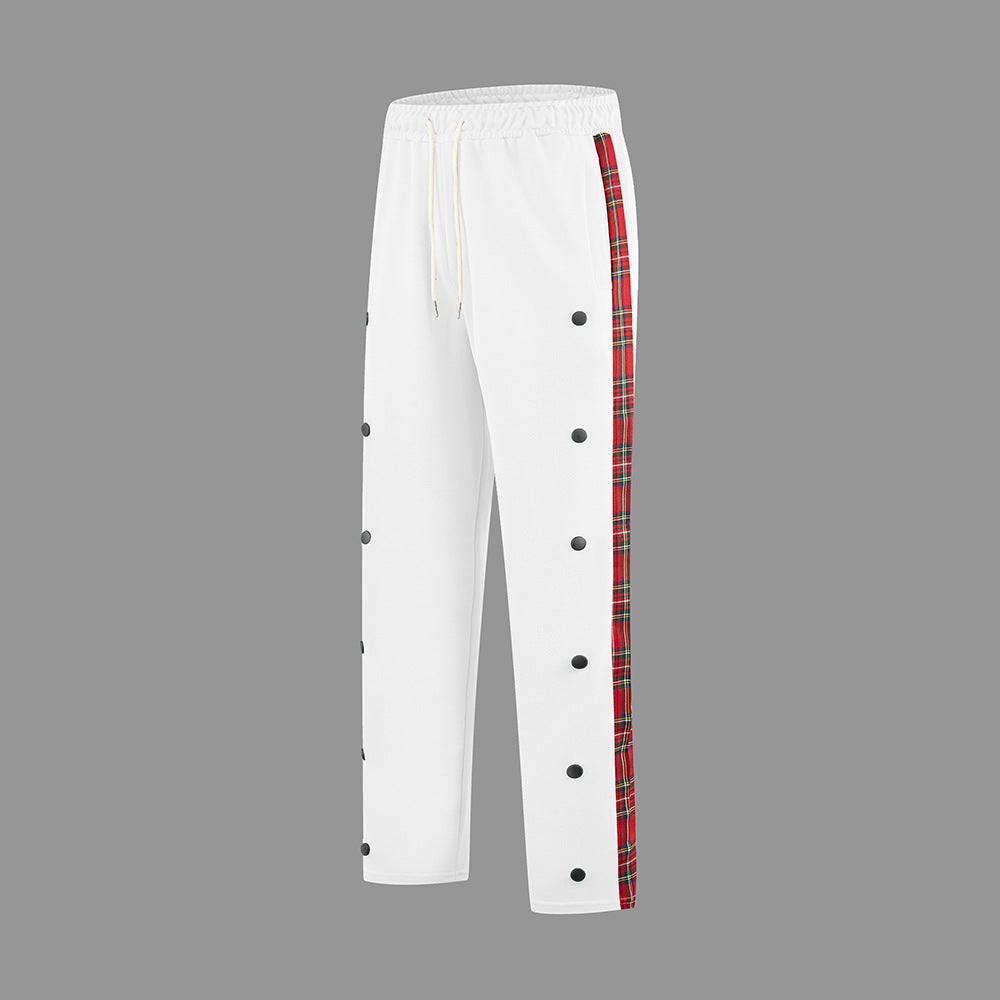 Herren Sportliche Jogginghose mit Druckknopf-Design und elastischem Bund R&B