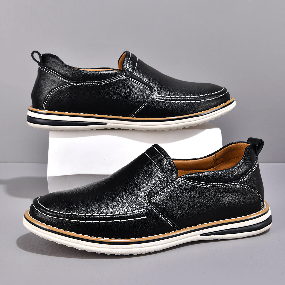 Herren Weiche Leder Slipper R&B