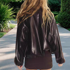 Damen Oversized Kunstlederjacke R&B