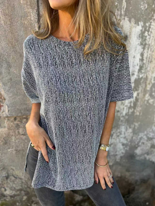 Damen Oversized T-Shirt mit Glitzersteinchen und lässigem Schnitt R&B