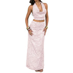 Damen Maxikleid mit elegantem Wickelausschnitt und floralem Design R&B