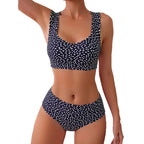 Damen Bikini-Set mit hohem Bund und breiten Trägern R&B