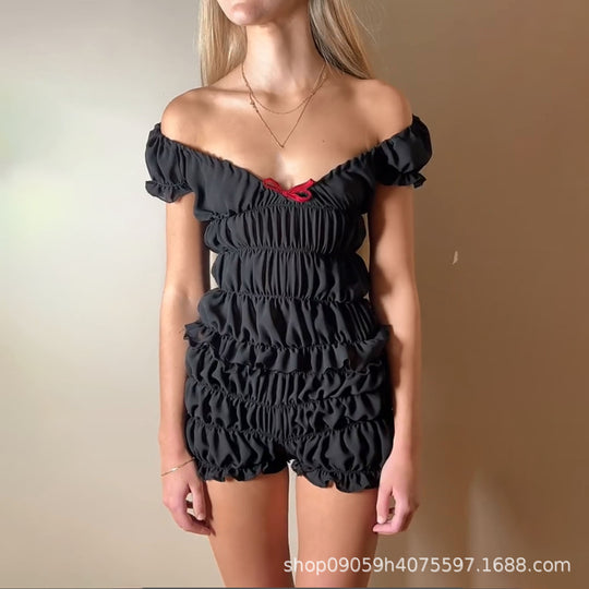Damen Off-Shoulder Sommeroverall R&B