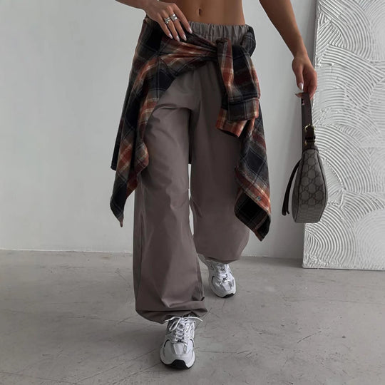 Damen Weite Chino-Hosen mit elastischem Bund und seitlichen Taschen R&B