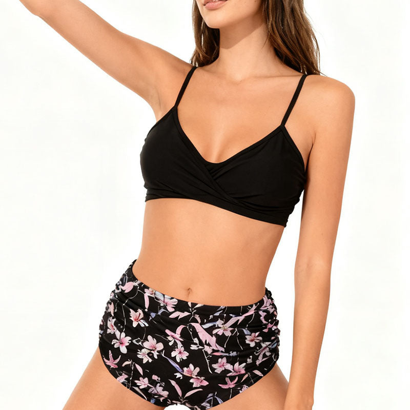 Damen BikinOberteil mit verstellbaren Trägern und floralem Print R&B