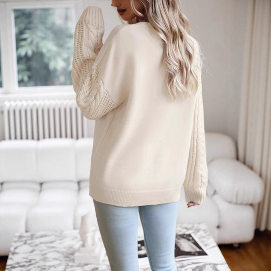Damen Pullover mit strukturierten Ärmeln und modernem Feinstrick R&B