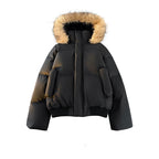 Damen modische Steppjacke mit kuscheligem Kunstfellbesatz und praktischen Taschen R&B