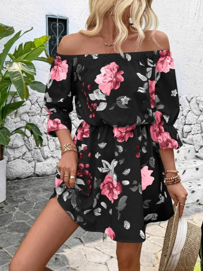 Damen Boho Kleid mit Blumenmuster R&B