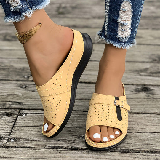 Damen komfortable Riemensandalen mit atmungsaktiven Luftlöchern R&B