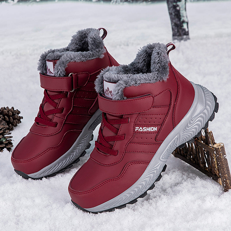 Damen Warmgefütterte Winterstiefel mit rutschfester Sohle und Klettverschluss R&B