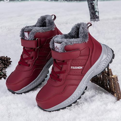 Damen Warmgefütterte Winterstiefel mit rutschfester Sohle und Klettverschluss R&B