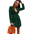 Damen Maßgeschneiderte Doppelreiher Blazer Kleid R&B