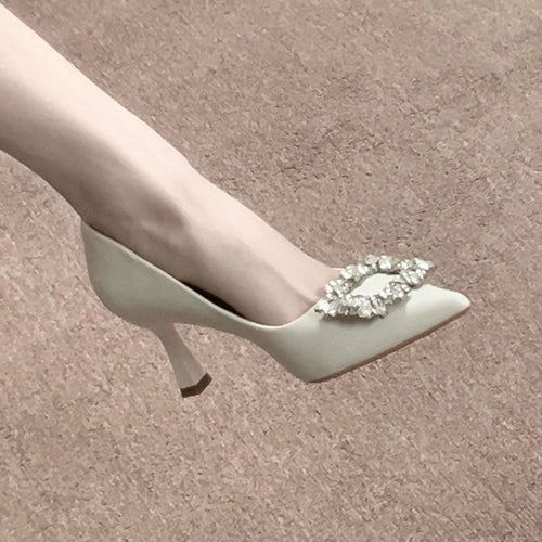 Damen elegante Stiletto-Pumps mit funkelndem Schnallenakzent R&B