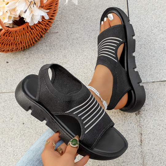 Damen sportive Sandalen mit atmungsaktivem und elastischem Design R&B