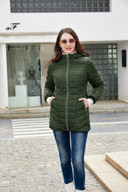 Damen gesteppte Winterjacke mit kuscheligem Innenfutter und praktischem Reißverschluss
