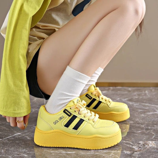 Damen modische Plattform-Sneaker mit sportlichem Design und atmungsaktiver Oberflächenstruktur R&B