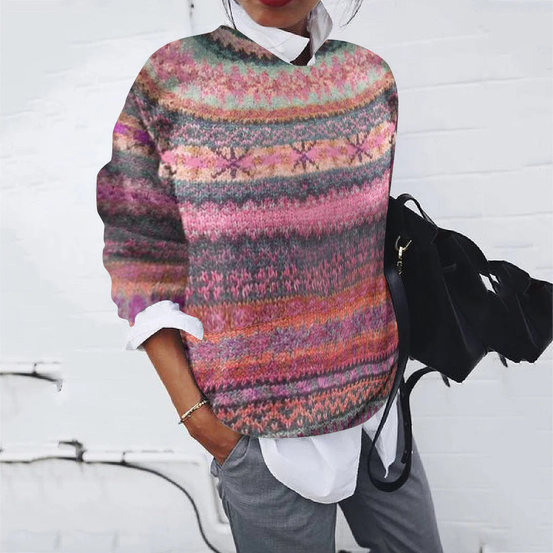 Damen Gemusterter Pullover mit modernem Strickdesign R&B