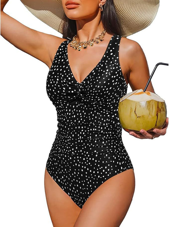 Damen Eleganter Einteiler Badeanzug mit modischem Twist R&B