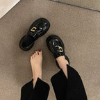 Damen modische Loafers mit dekorativer Schnalle und voluminöser Sohle R&B