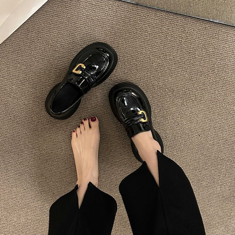 Damen modische Loafers mit dekorativer Schnalle und voluminöser Sohle R&B