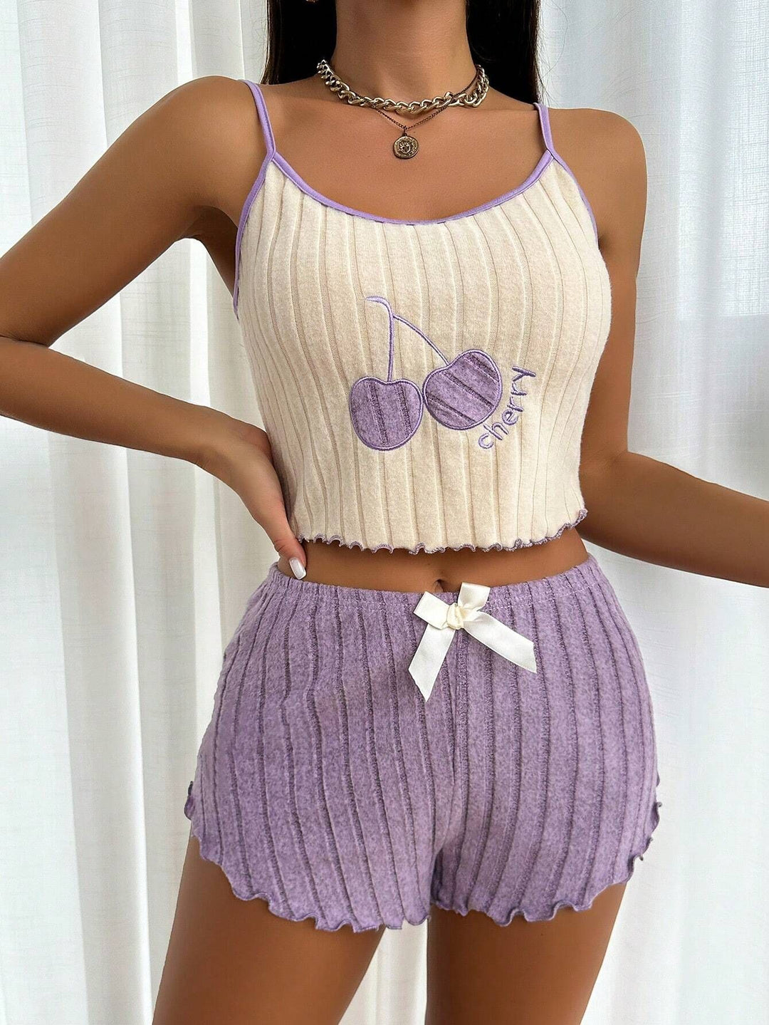 R&B | Bestickte Weste Shorts Set