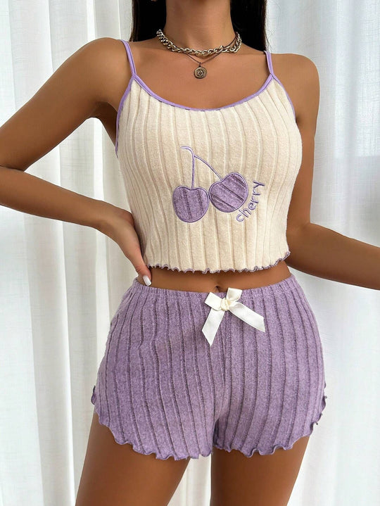 R&B | Bestickte Weste Shorts Set