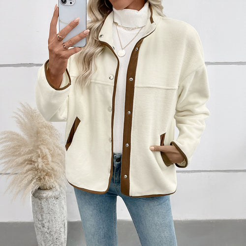 Damen Kuschelige Fleecejacke mit Kontrastelementen R&B