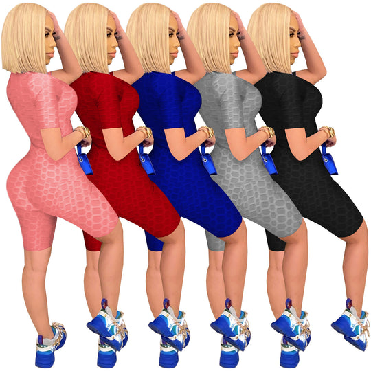 Damen Sportlicher Jumpsuit mit Reißverschluss und figurbetontem Schnitt R&B