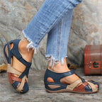 Damen Komfortable Wedge-Sandalen mit verstellbarem Riemendesign und ergonomischer Fußbettgestaltung R&B