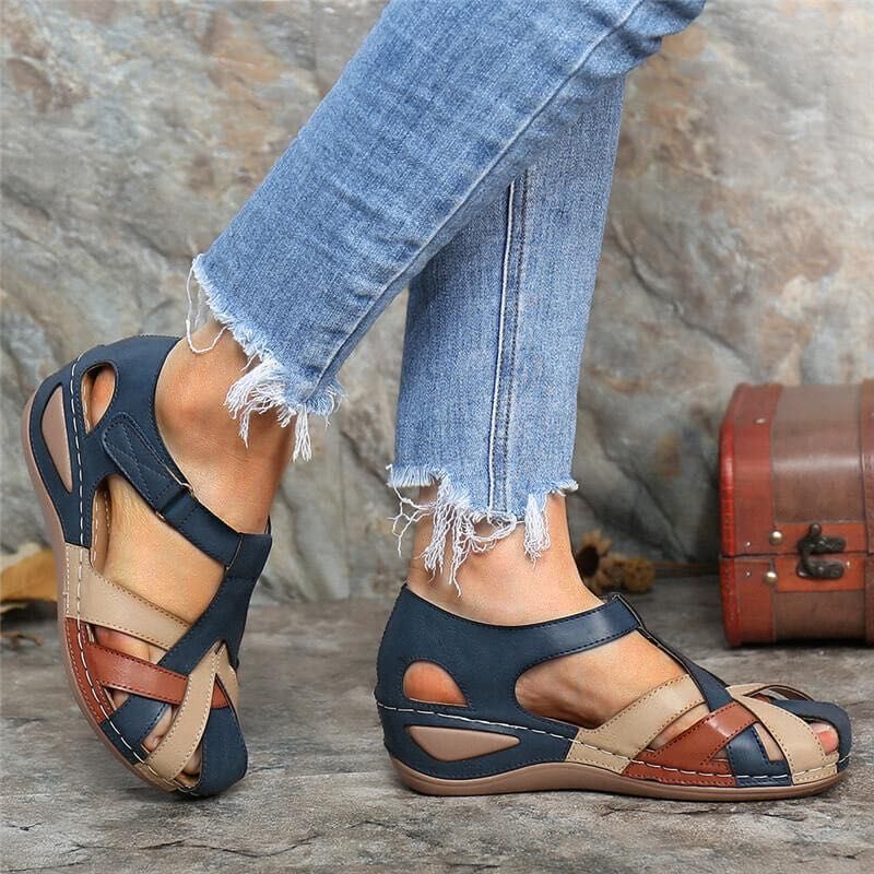 Damen Komfortable Wedge-Sandalen mit verstellbarem Riemendesign und ergonomischer Fußbettgestaltung R&B